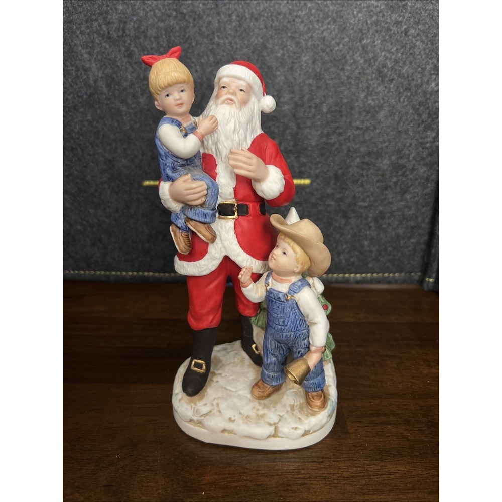 1985 Denim Days "I Love Santa" Figurine - #8951 Interiors Homco Vintage
